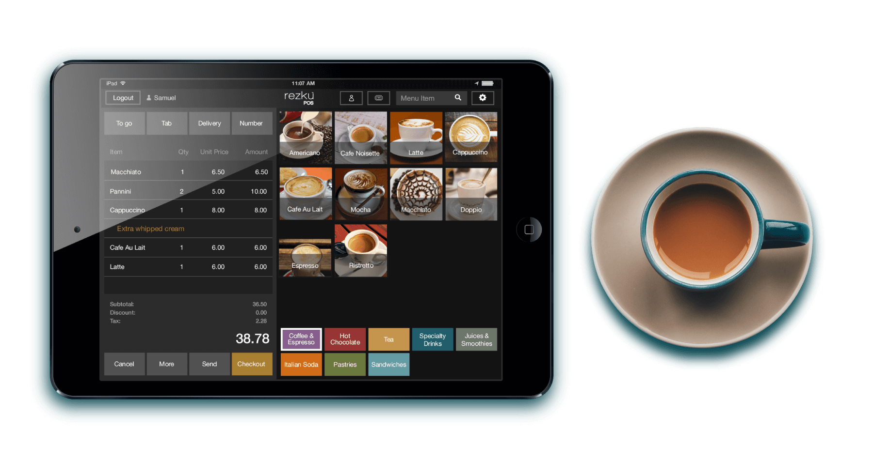 iPad POS with order screen