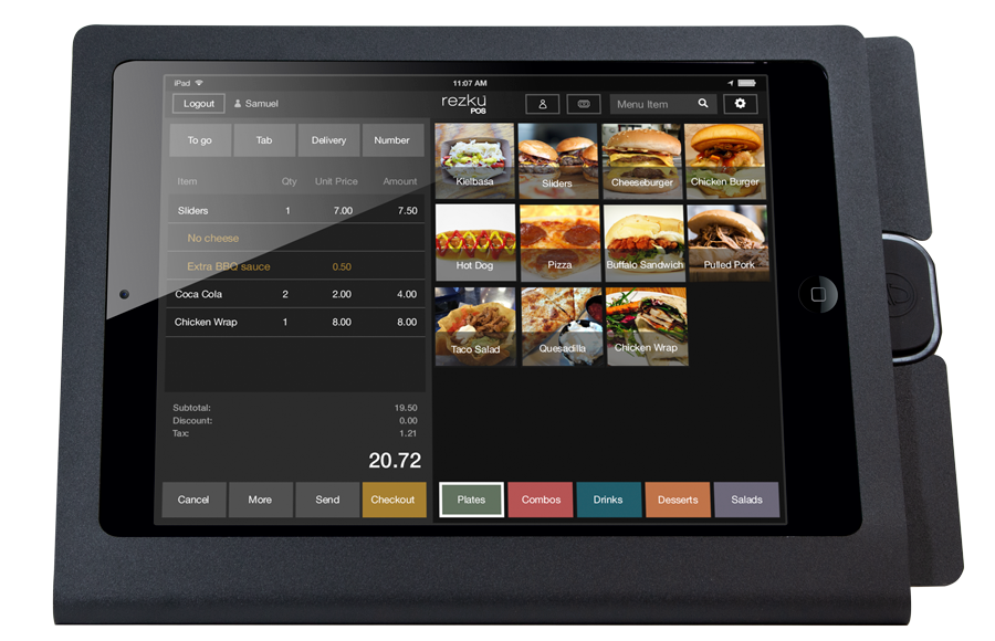 Rezku Food Truck POS ordering screen