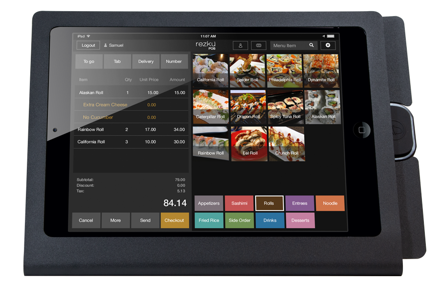 Rezku Japanese Cuisine POS System with order screen