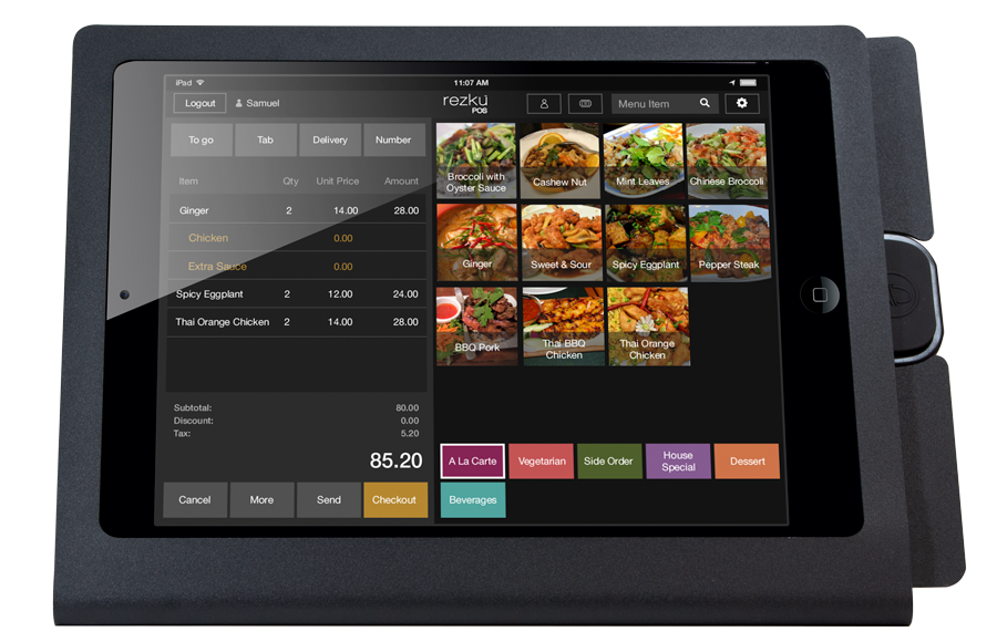 Rezku Thai Restaurant POS order screen