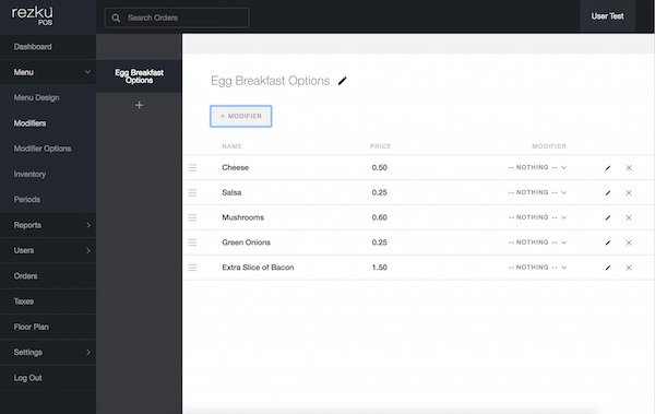 backoffice screen showing add modifier button