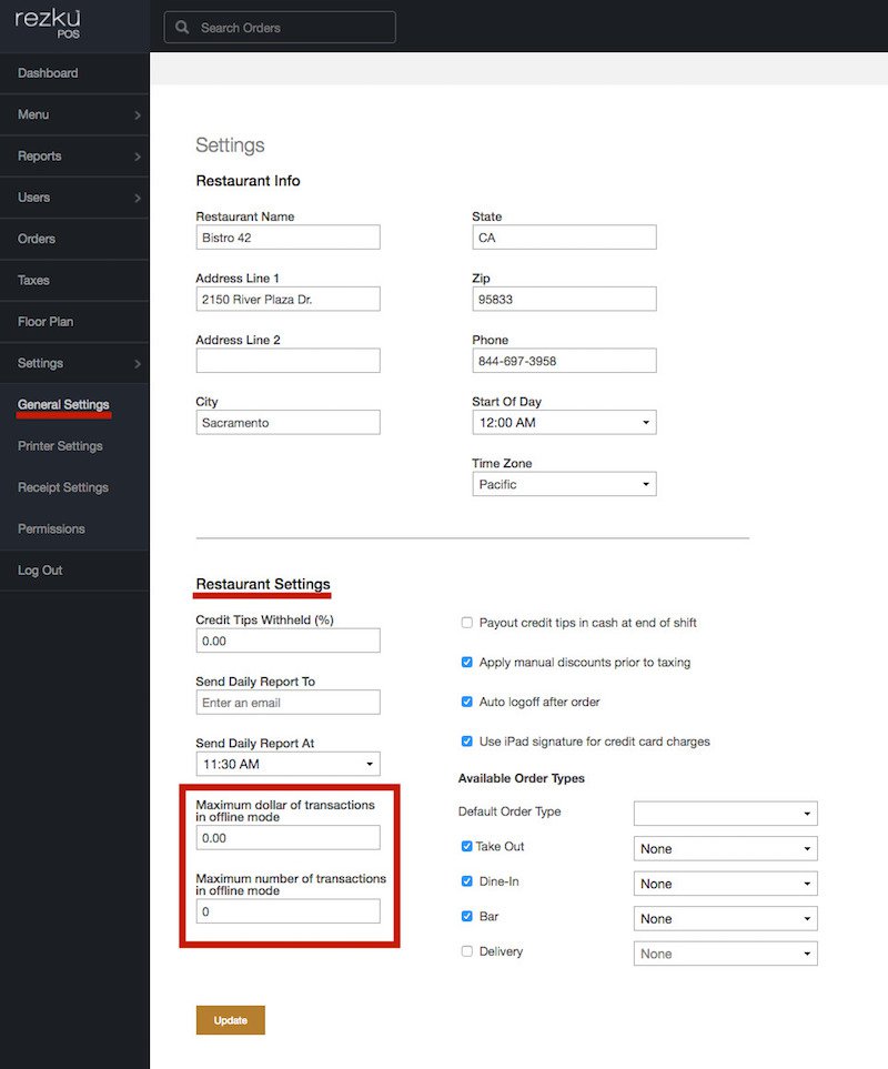 location of relevant settings in rezku pos backoffice