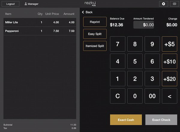 checkout screen