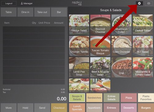 rezku pos ipad menu item list