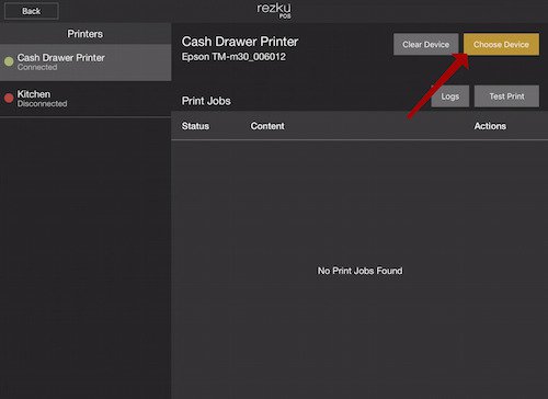 rezku pos choose device page