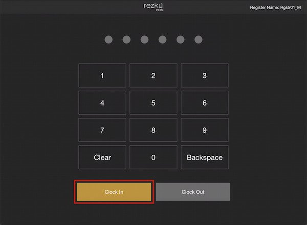 clock in pin page