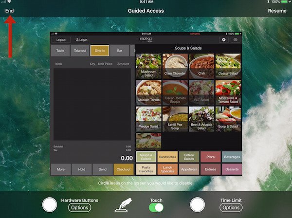 ending guided access for ipad rezku pos