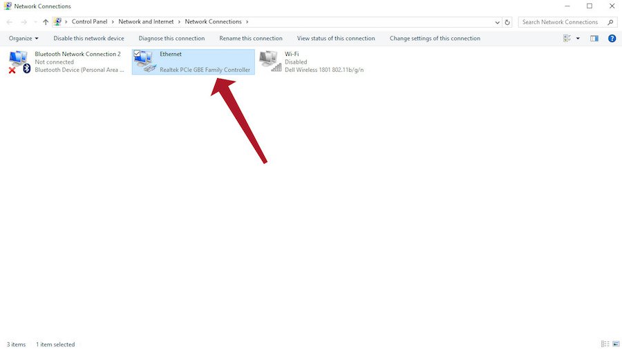 windows ethernet settings
