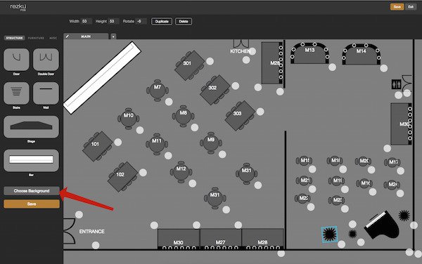 adding a background for your floor plan in rezku point of sale back office