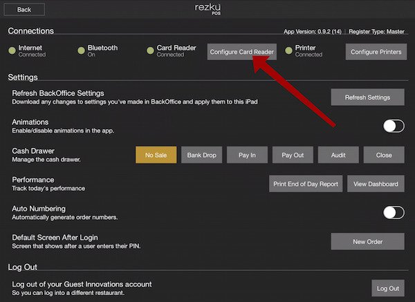 configure card reader for ipad