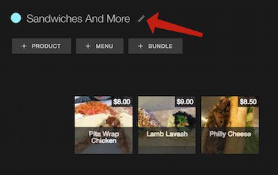 pos backoffice directing to menu item edit icon