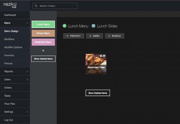 rezku pos backoffice product in submenu