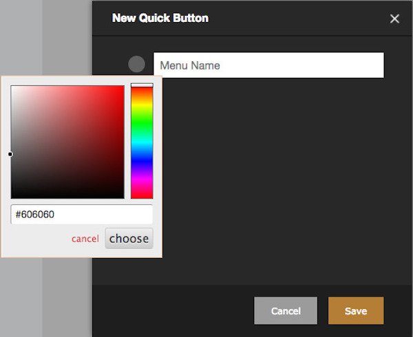choosing a menu item color in rezku pos back office