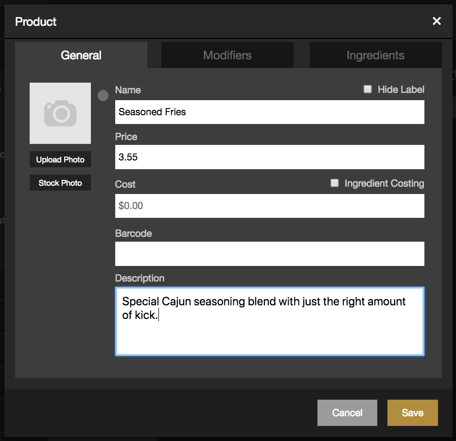 new product form in rezku pos back office