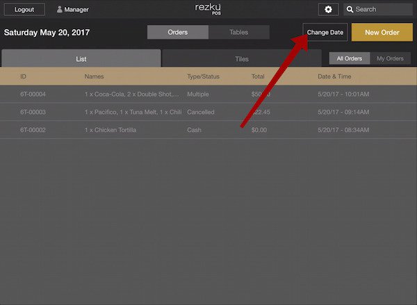 change date button location