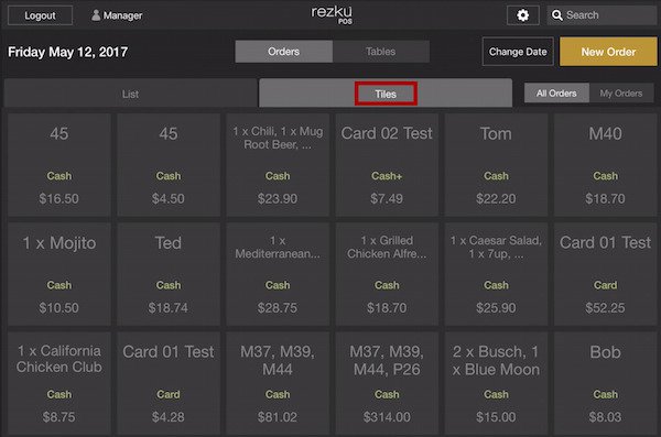 ticket list tile view