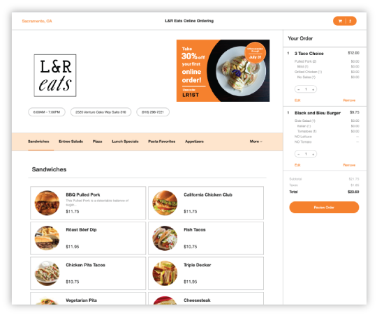 Custom Branded Ordering Website
