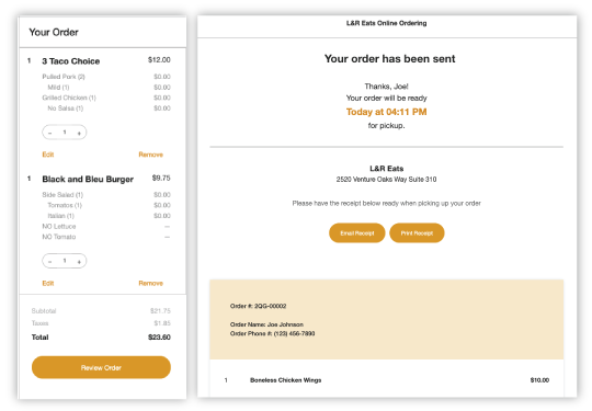 Review Online Order