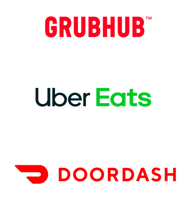 grubhub, uber eats, doordash delivery for pizzeria