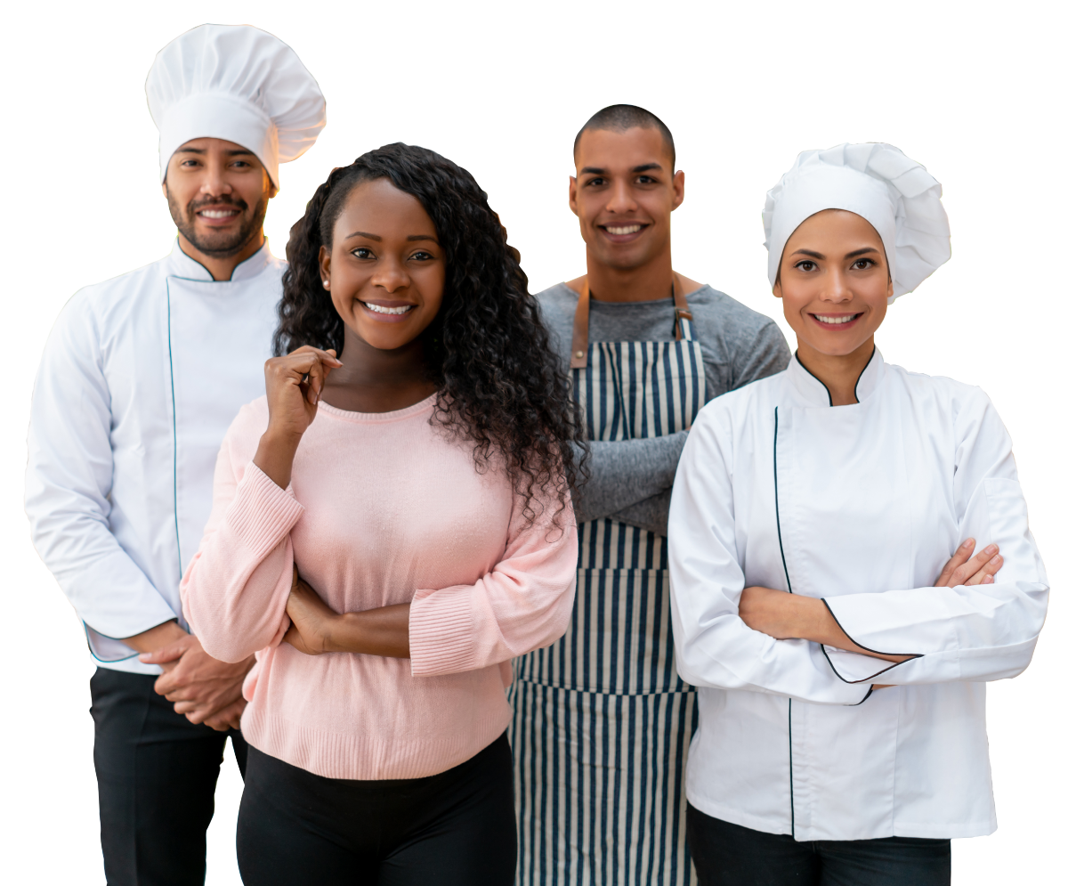 smiling group of chefs
